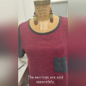 Lula Roe Two Tone Midi Dress EUC